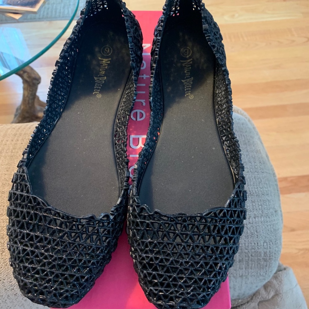 Gel black flats w/ sparkles